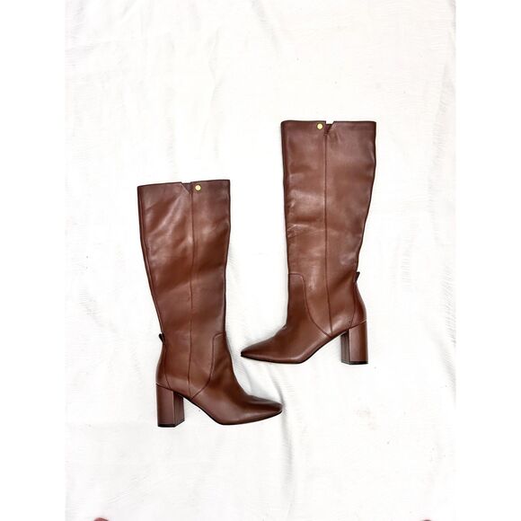 Cole Haan Chrystie Brown Leather Square Toe Knee-High Tall Boots - Sz 5.5B - Picture 7 of 8